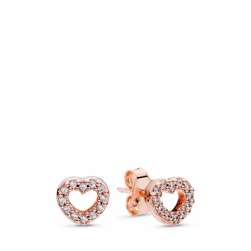 Pandora Australia Rose™ Captured Hearts Stud Earrings | CDPIAG807